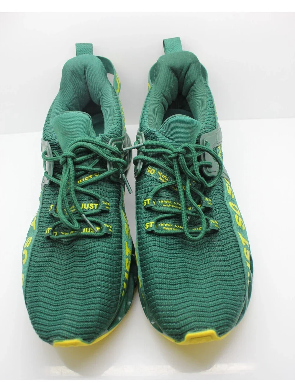 Just So So Men's Blade Running Shoes Green Yellow Athletic Sneakers Size 12
